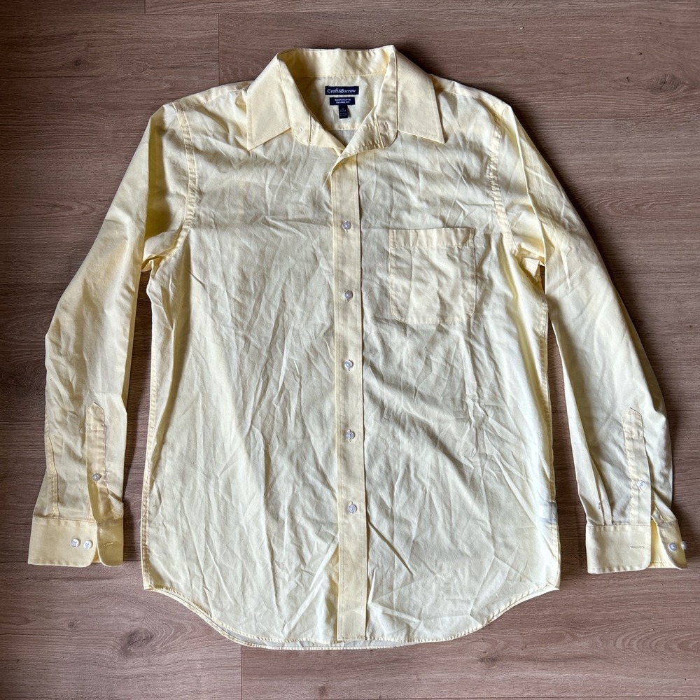 Croft & Barrow Mens Broadcloth Classic Fit Butter‎ Yellow Shirt
